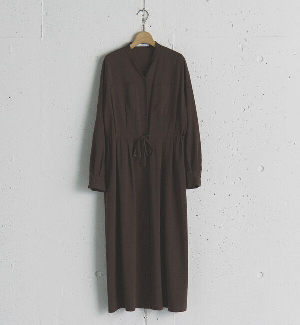 Doux archives「Ｖネックドロストギャザーワンピース」|ワンピース|BROWN
