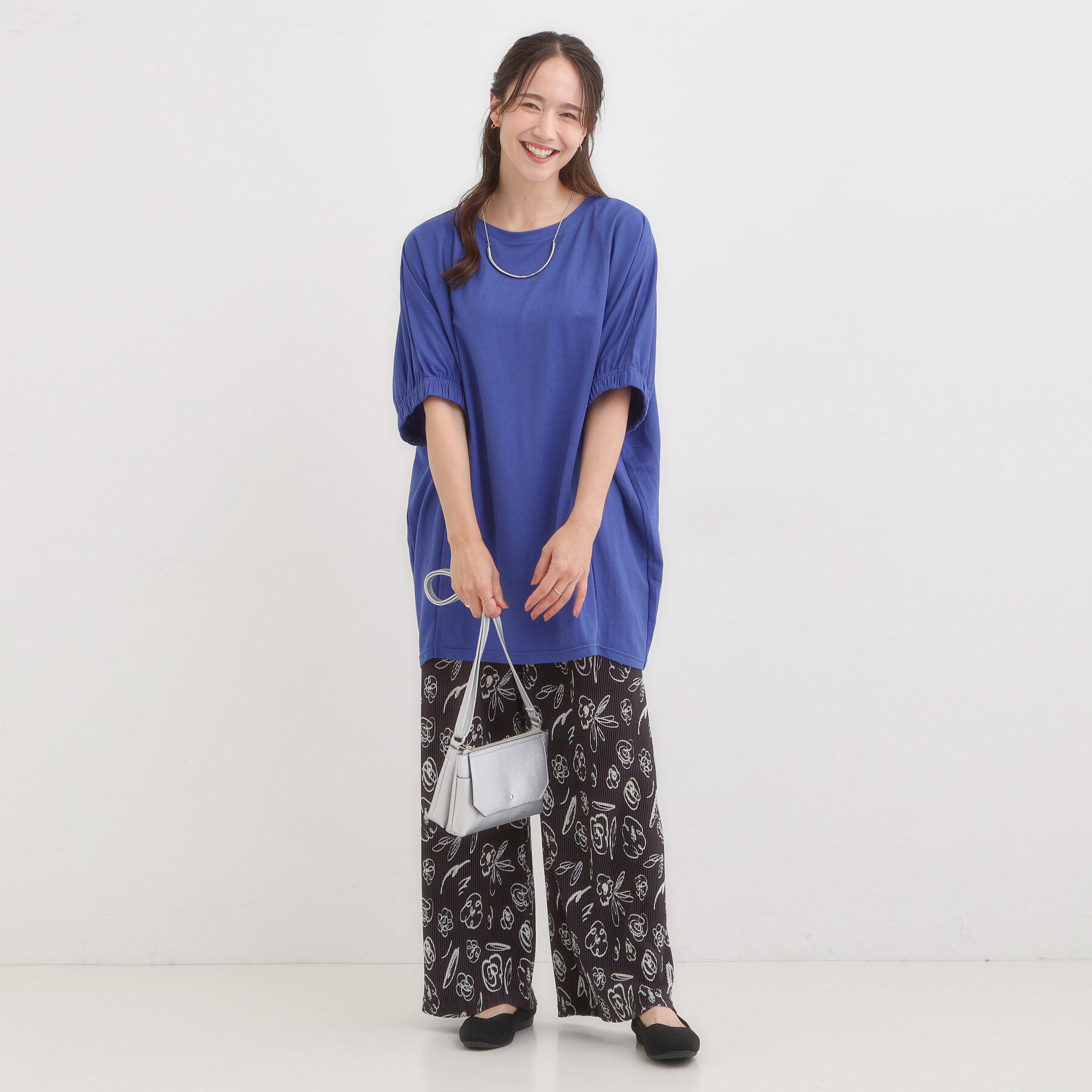 SHOO･LA･RUE「【S-LL/体型カバー】さらさらタッチが心地よい コクーンシルエットチュニック」|チュニック|