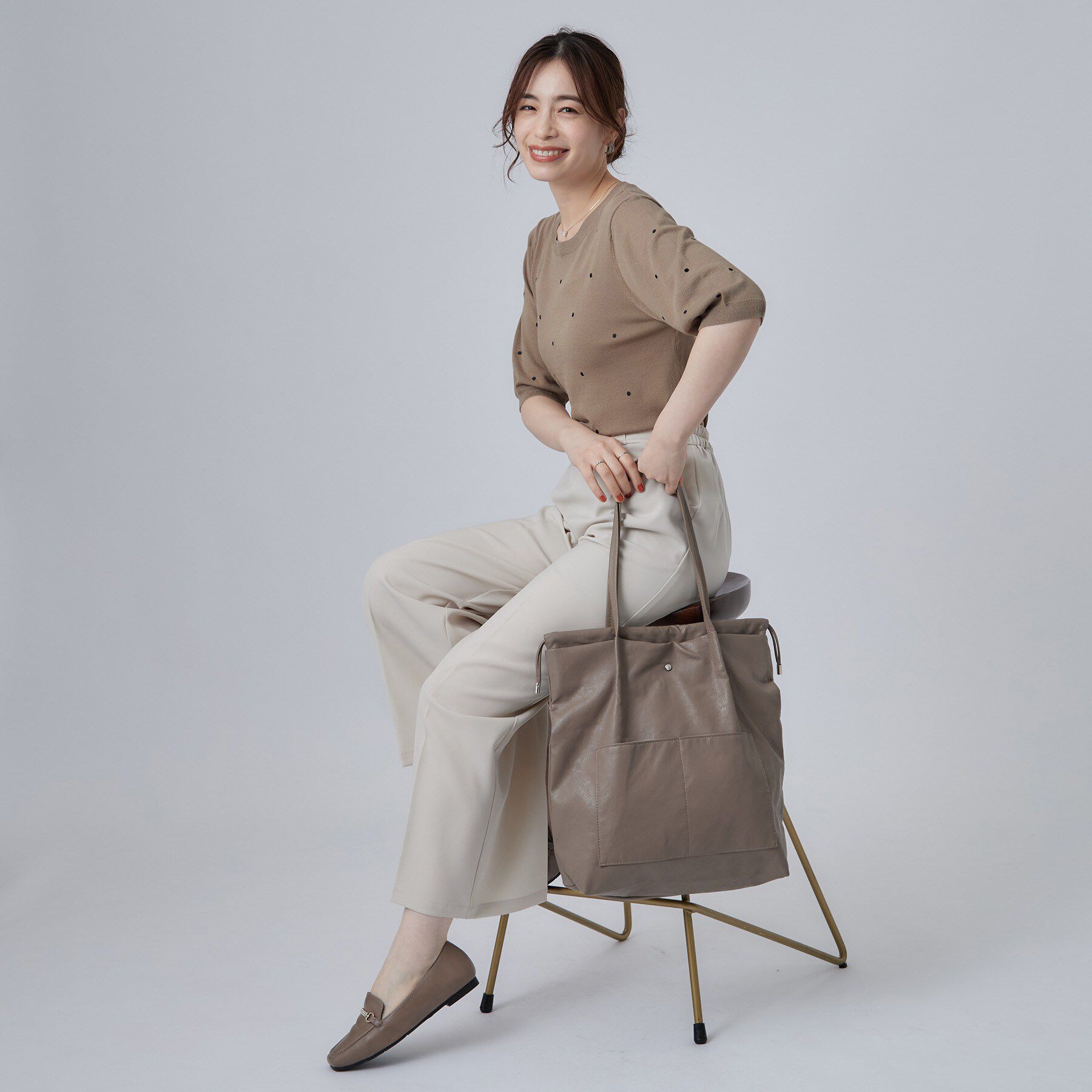 SHOO･LA･RUE「つまみハンドル巾着トートバッグ」|トートバッグ|