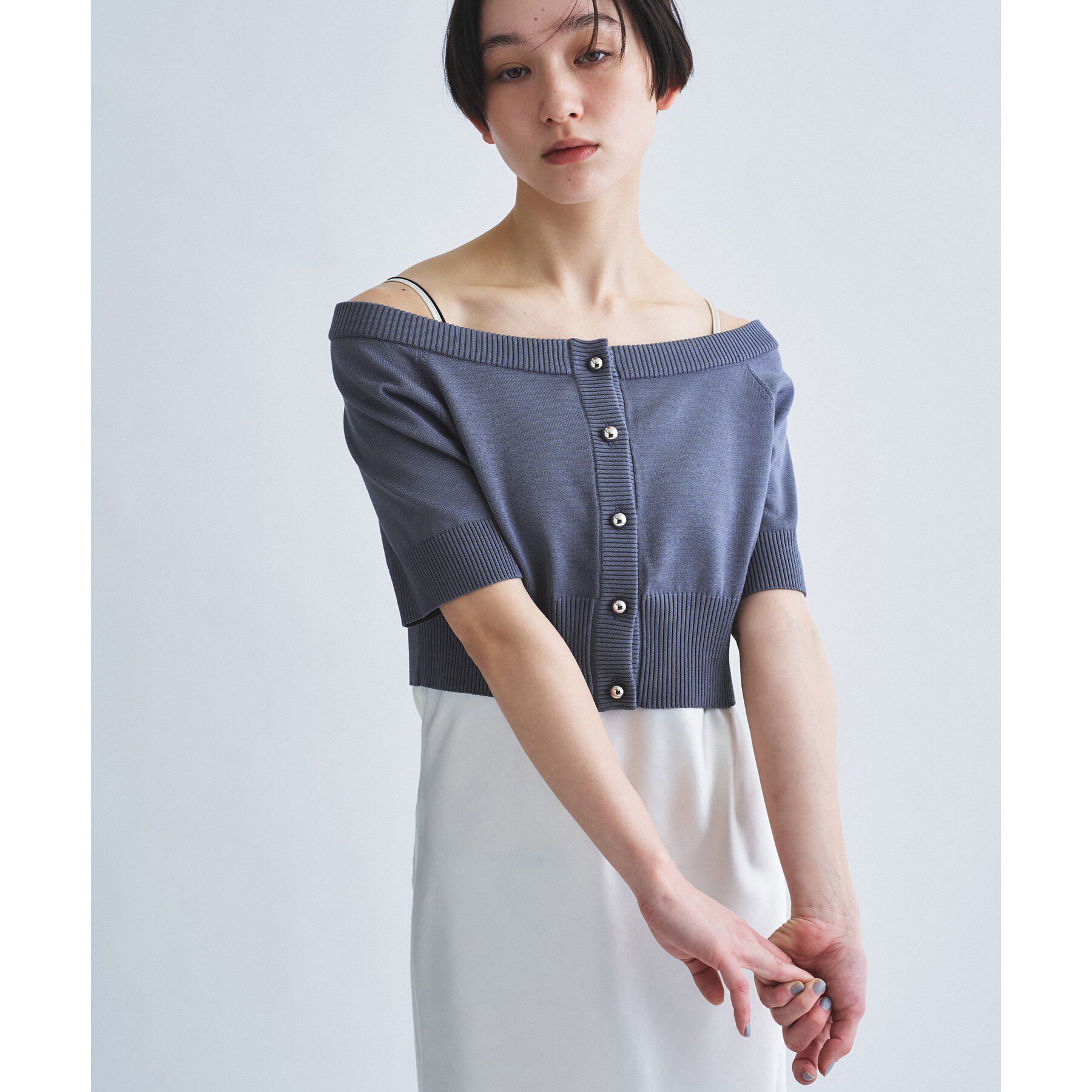 CODE A「design knit short cardigan」|カーディガン|