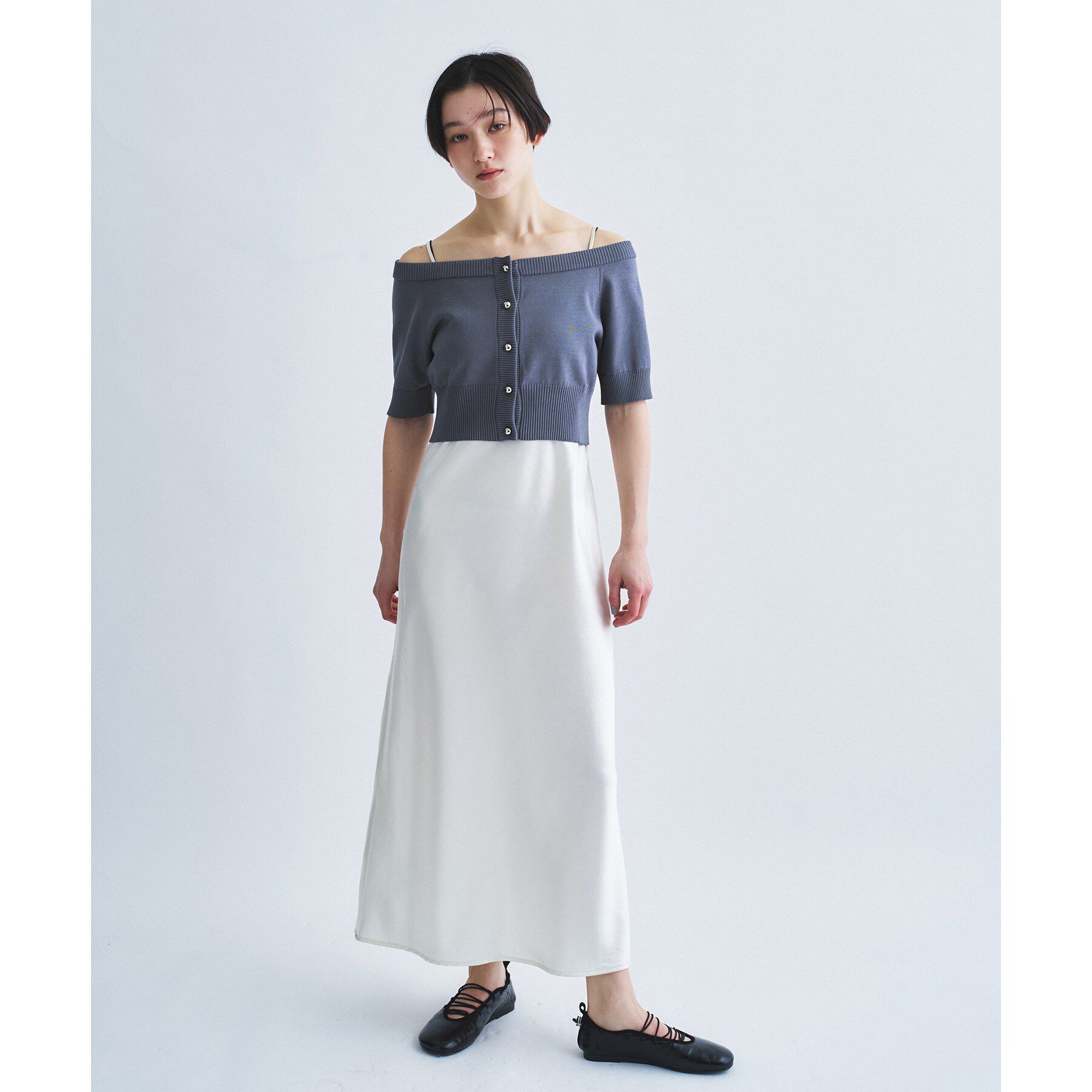 CODE A「design knit short cardigan」|カーディガン|
