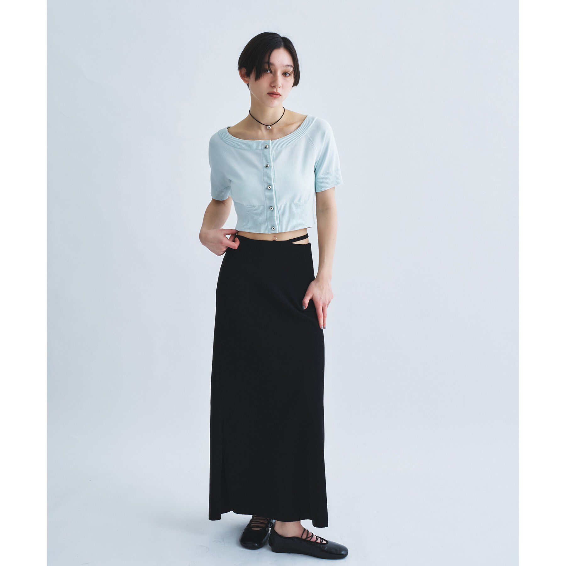 CODE A「design knit short cardigan」|カーディガン|
