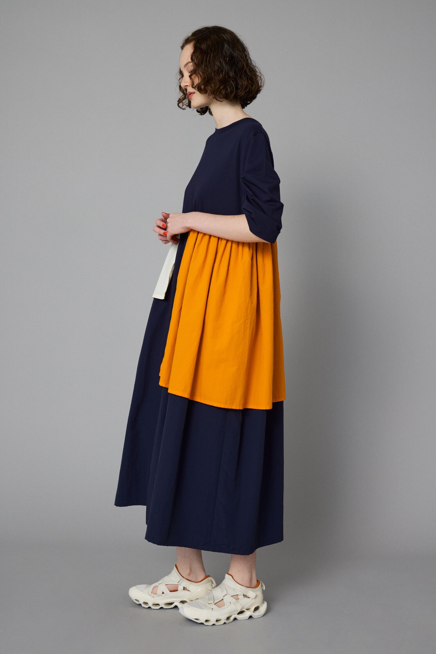 HeRIN.CYE「Tuck sleeve docking dress」|ワンピース|