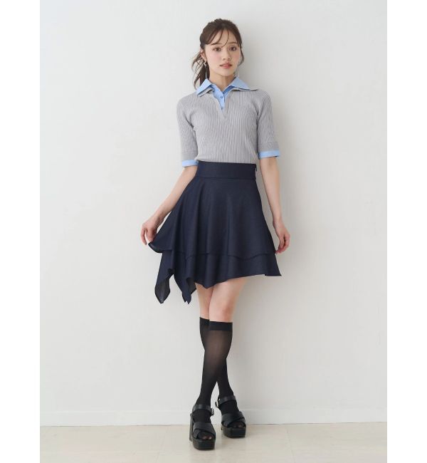 MERCURYDUO「【セットアップ着用可】シャツランダムヘムミニスカート」|スカート|
