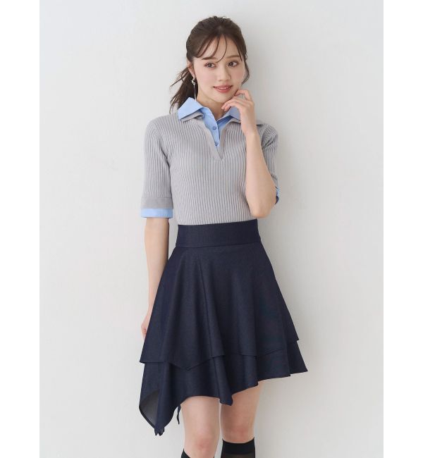 MERCURYDUO「【セットアップ着用可】シャツランダムヘムミニスカート」|スカート|