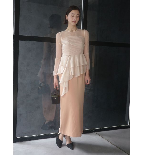 LAGUNAMOON「LADYアシンメトリーペプラムフリルドレス」|ドレス|