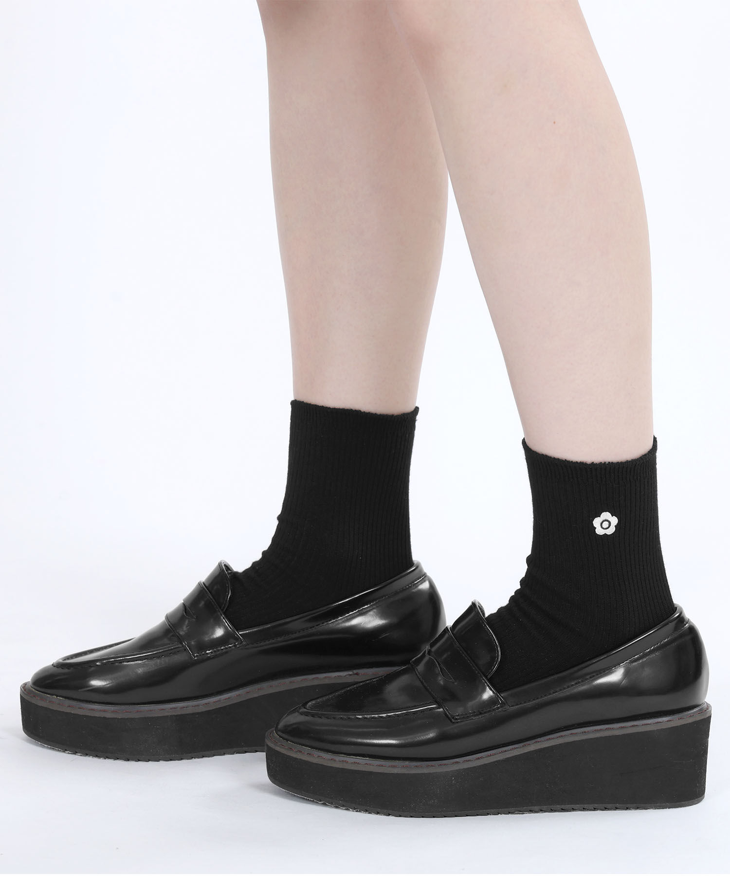 MARY QUANT「ベーシックリブ ソックス」|ソックス|ブラック