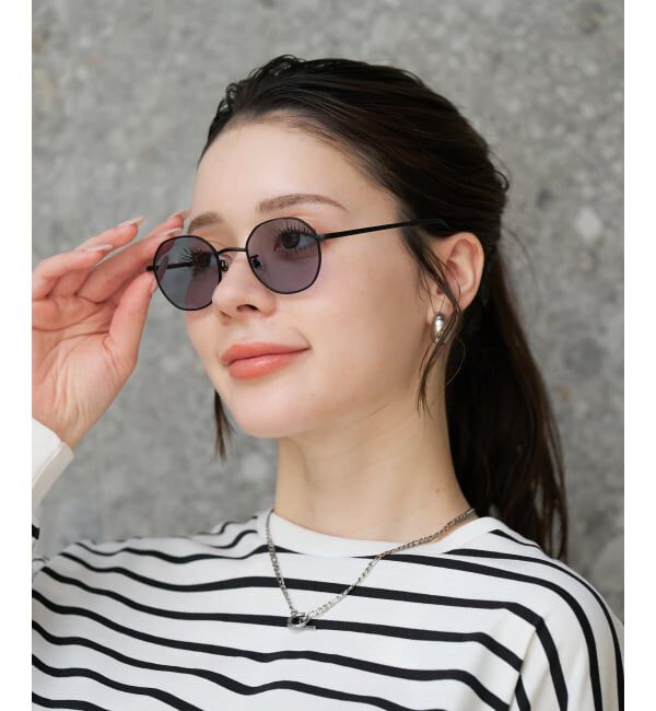 「【WEB限定】SUNCUTGlasses/UV100%CUT ボストン型 サングラス | カラーレンズ メタル 紫外線対策 UVカット」|サングラス|