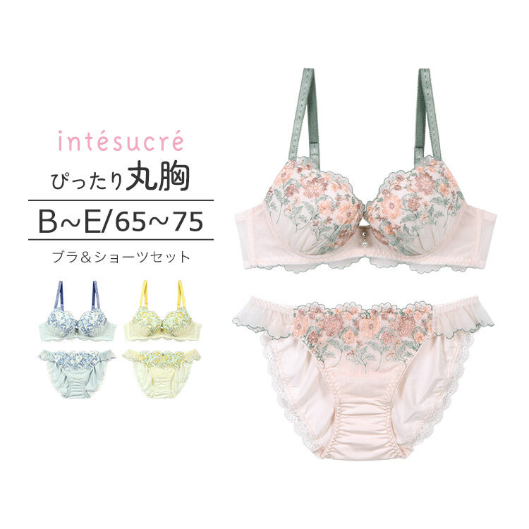 intesucre「アンテシュクレ 毎日フィットブラ ぴったり丸胸タイプ ブラセット IBT335」|インナー|