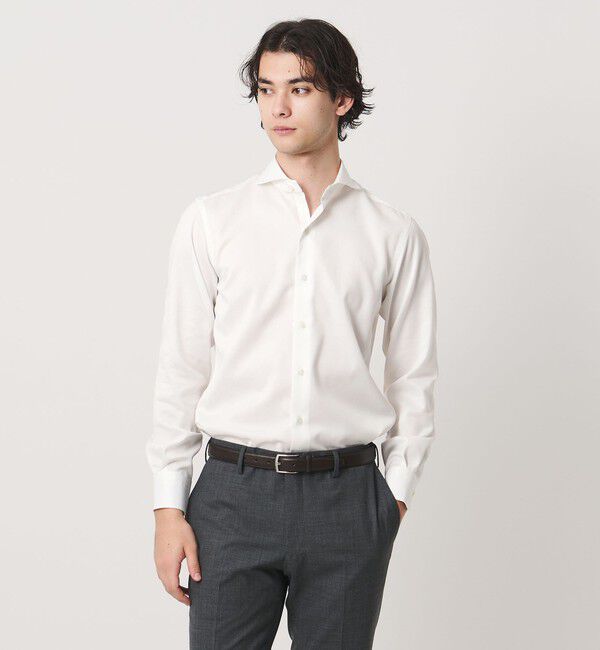 UNITED ARROWS「イージーケア AG パナマ カッタウェイカラー シャツ 抗菌防臭 通気性」|シャツ・ブラウス|WHITE