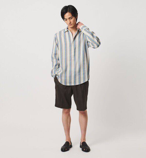UNITED ARROWS「ALBINI アルビニ  マルチストライプ プルオーバー シャツ」|シャツ・ブラウス|