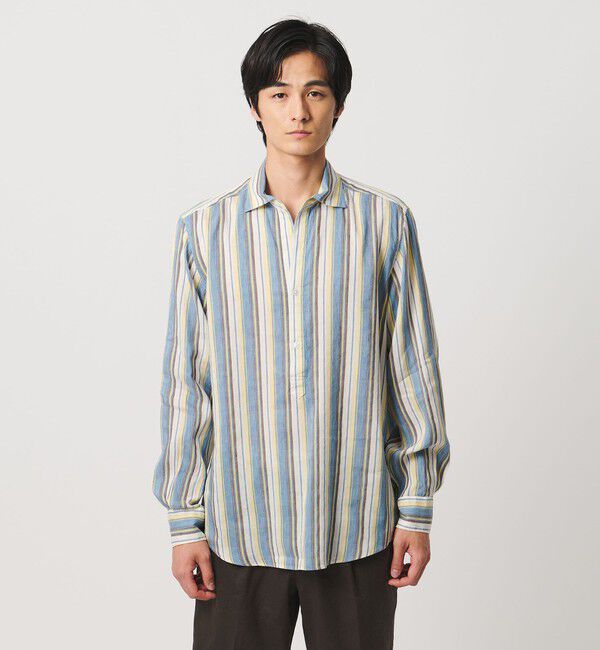 UNITED ARROWS「ALBINI アルビニ  マルチストライプ プルオーバー シャツ」|シャツ・ブラウス|