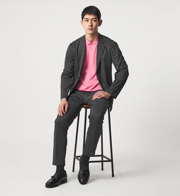 UNITED ARROWS「トリコット ストライプ ノープリーツ パンツ UA COZY ウォッシャブル ストレッチ 通気性」|スラックス|