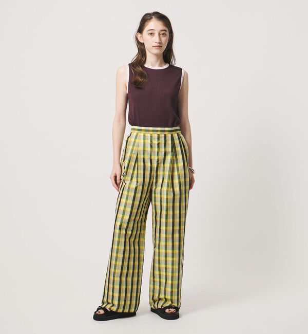 UNITED ARROWS「カラー ギンガムチェック パンツ ‐ウォッシャブル‐」|チノ|