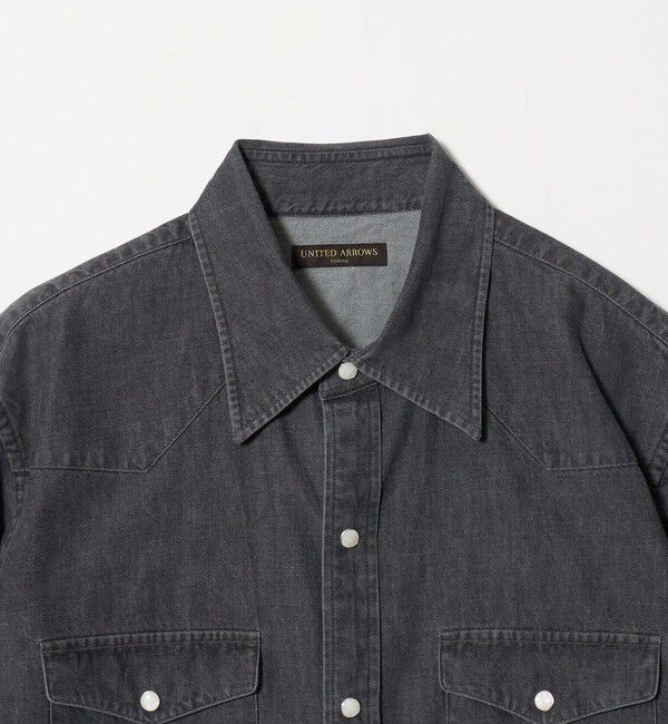 UNITED ARROWS「ブラックデニム ウエスタンシャツ」|シャツ・ブラウス|