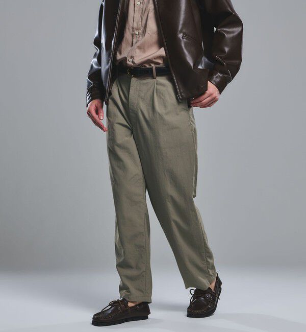 UNITED ARROWS green label relaxing「ナイロンオックス 1プリーツ W3 ワイドパンツ -撥水-」|その他|