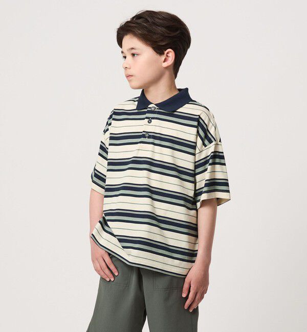 UNITED ARROWS green label relaxing「【スタメンシリーズ】ボーダー ポロシャツ  / キッズ  100cm-160cm」|Tシャツ・カットソー|