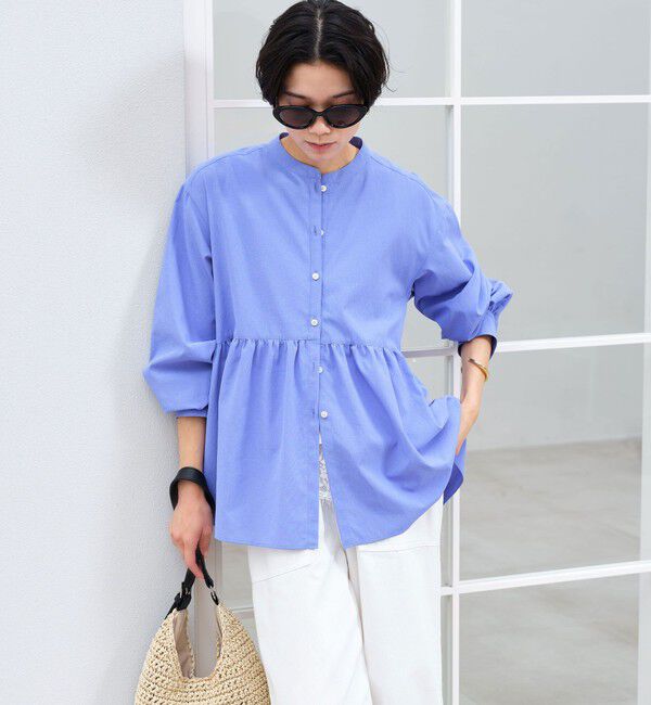 UNITED ARROWS green label relaxing「［size SHORTあり］ペプラム ブラウス UVカット 通気性 吸水速乾」|シャツ・ブラウス|