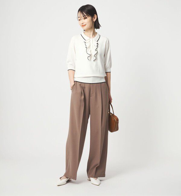 UNITED ARROWS green label relaxing「フリル ポロニット」|ニット・セーター|