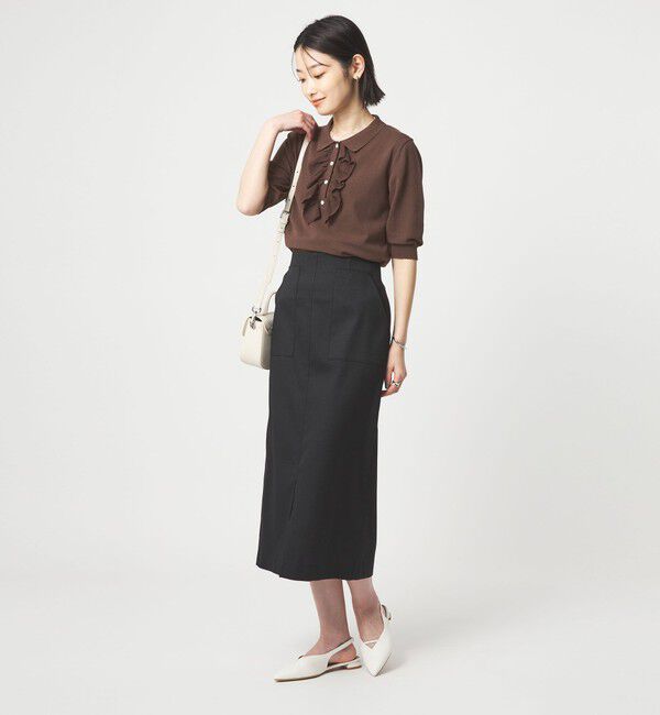 UNITED ARROWS green label relaxing「フリル ポロニット」|ニット・セーター|