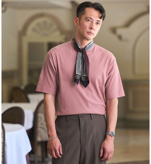 UNITED ARROWS green label relaxing「小野メリヤス ハイツイスト 半袖 Tシャツ -UVカット・吸水速乾-」|Tシャツ・カットソー|PINK