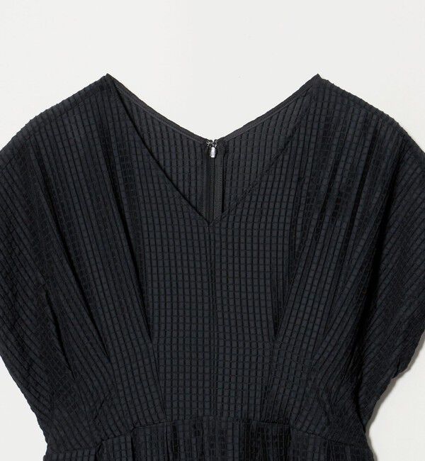 UNITED ARROWS green label relaxing「シアー チェック フレンチスリーブ ワンピース」|ワンピース|