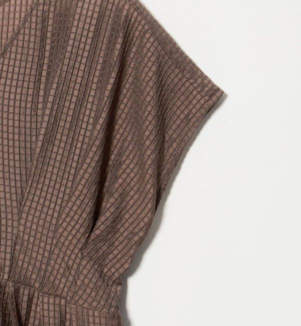 UNITED ARROWS green label relaxing「シアー チェック フレンチスリーブ ワンピース」|ワンピース|