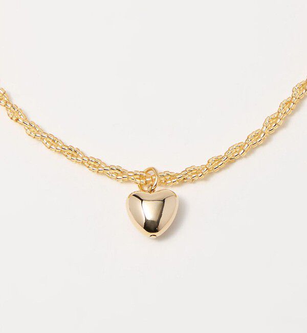 EMMEL REFINES「＜EMMEL REFINES＞EM ハートチャーム ビーズネックレス」|その他|GOLD
