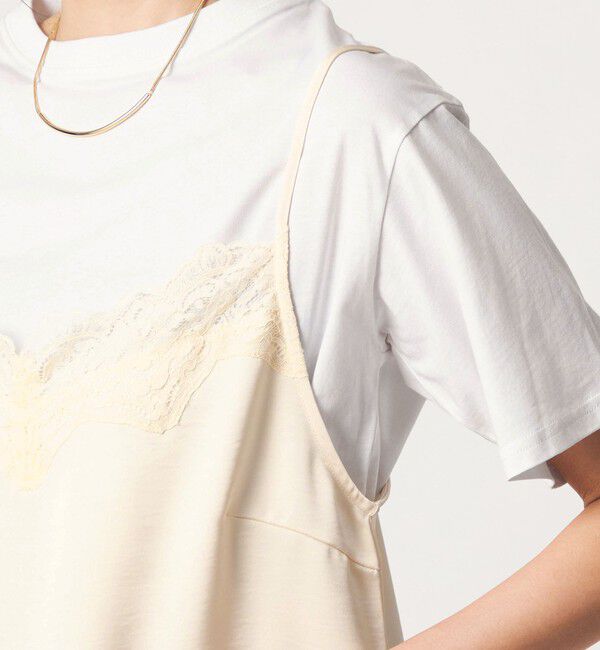UNITED ARROWS green label relaxing「【WEB限定】＜at ease＞レースキャミ &times; Tシャツ セット」|Tシャツ・カットソー|