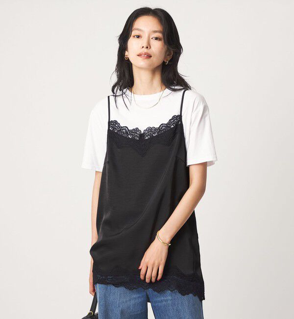 UNITED ARROWS green label relaxing「【WEB限定】＜at ease＞レースキャミ &times; Tシャツ セット」|Tシャツ・カットソー|