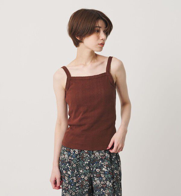 BEAUTY&YOUTH UNITED ARROWS「コットン パターンメッシュ キャミソール」|タンクトップ|WINE