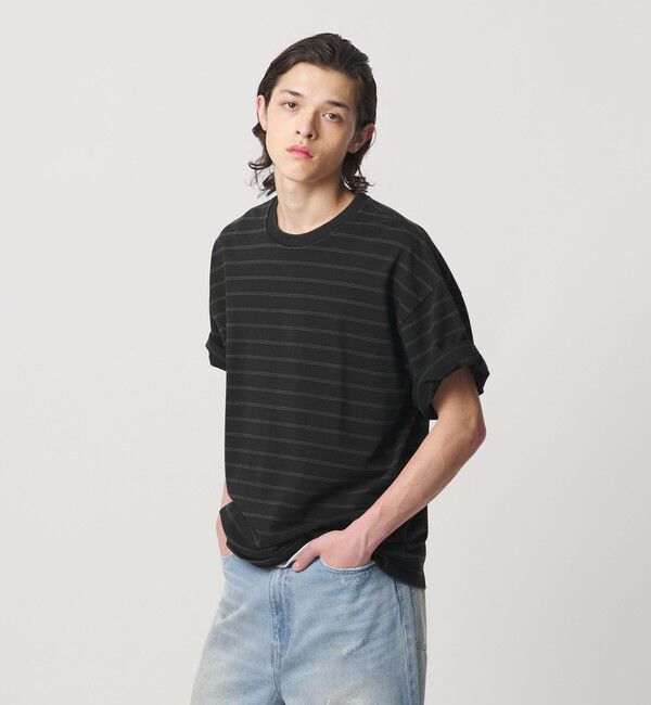 MONKEY TIME「ウォッシュド ボーダー Tシャツ」|Tシャツ・カットソー|