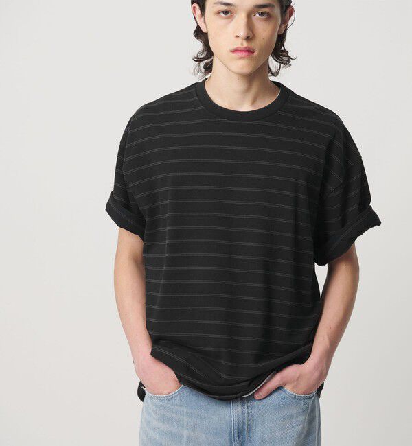 MONKEY TIME「ウォッシュド ボーダー Tシャツ」|Tシャツ・カットソー|