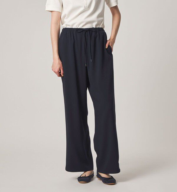 STEVEN ALAN「＜Steven Alan＞バックサテン ジョーゼット イージーパンツ」|スラックス|NAVY