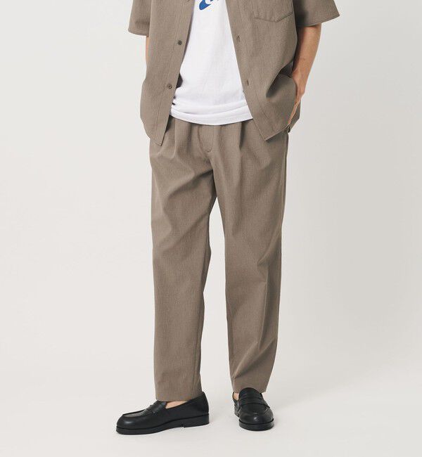 BEAUTY&YOUTH UNITED ARROWS「KOMATSU PACK トロピカル 1P テーパード イージー パンツ NO.6 ストレッチ 吸水速乾 UVカット セットアップ」|チノ|BEIGE