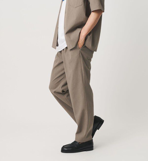 BEAUTY&YOUTH UNITED ARROWS「KOMATSU PACK トロピカル 1P テーパード イージー パンツ NO.6 ストレッチ 吸水速乾 UVカット セットアップ」|チノ|