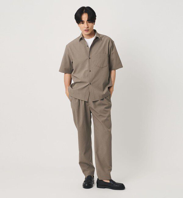BEAUTY&YOUTH UNITED ARROWS「KOMATSU PACK トロピカル 1P テーパード イージー パンツ NO.6 ストレッチ 吸水速乾 UVカット セットアップ」|チノ|
