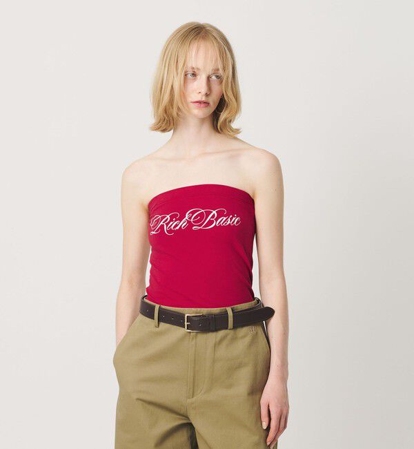 ER「＜ER＞ジャージープリントベアトップ」|Tシャツ・カットソー|RED