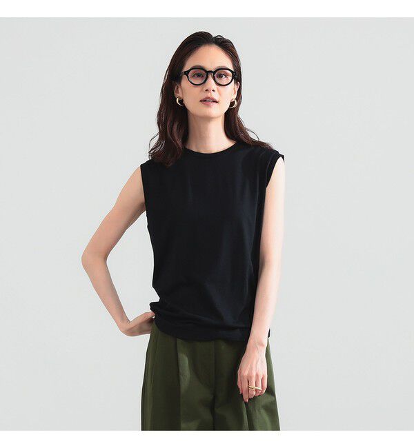 Demi-Luxe BEAMS 「ウォッシャブル ウール ノースリーブ Tシャツ」|Tシャツ・カットソー|