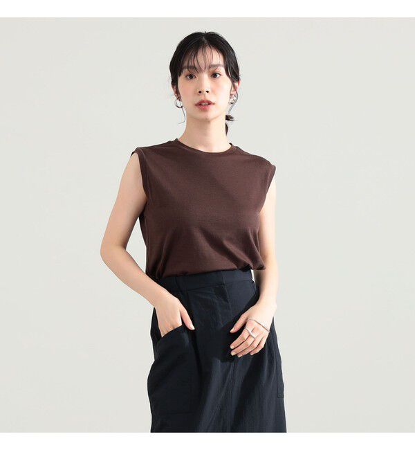 Demi-Luxe BEAMS 「ウォッシャブル ウール ノースリーブ Tシャツ」|Tシャツ・カットソー|