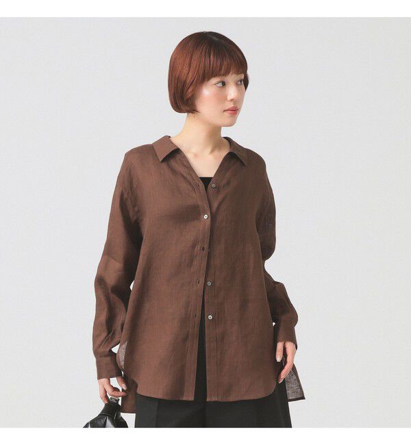 Ray BEAMS 「リネン スキッパー シャツ     26SS  日除け 紫外線対策 冷房対策 洗える 夏コーデ レジャー 麻」|シャツ・ブラウス|