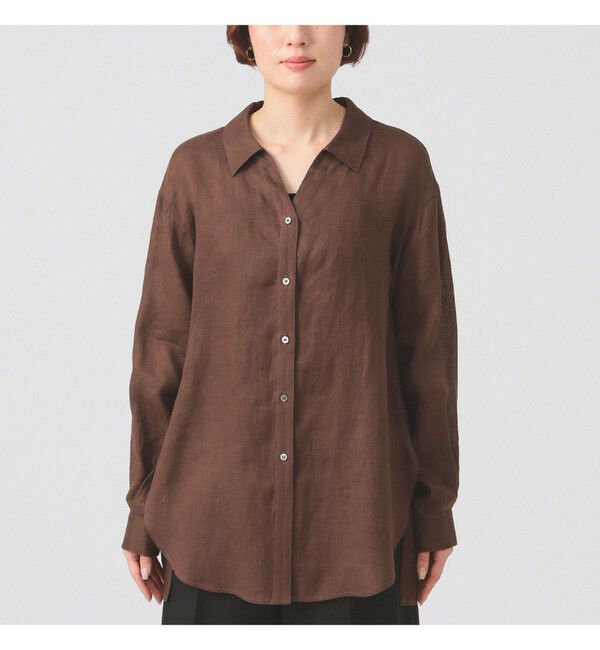 Ray BEAMS 「リネン スキッパー シャツ     26SS  日除け 紫外線対策 冷房対策 洗える 夏コーデ レジャー 麻」|シャツ・ブラウス|