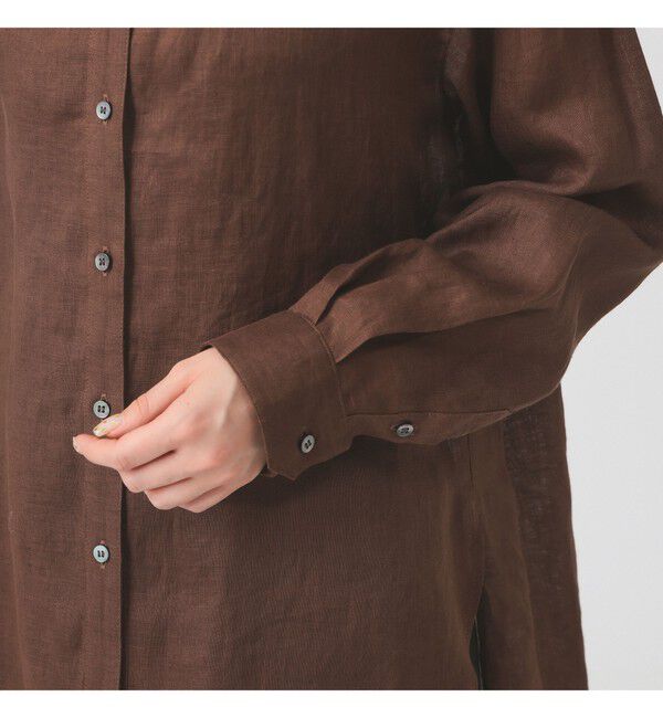 Ray BEAMS 「リネン スキッパー シャツ     26SS  日除け 紫外線対策 冷房対策 洗える 夏コーデ レジャー 麻」|シャツ・ブラウス|