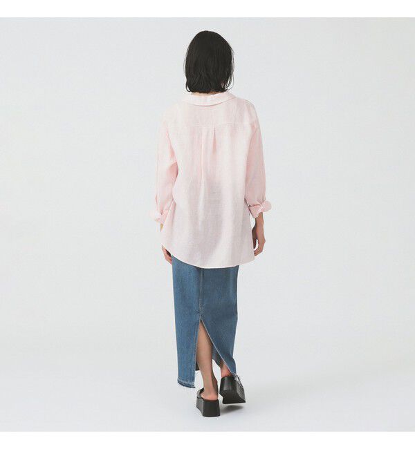 Ray BEAMS 「リネン スキッパー シャツ     26SS  日除け 紫外線対策 冷房対策 洗える 夏コーデ レジャー 麻」|シャツ・ブラウス|