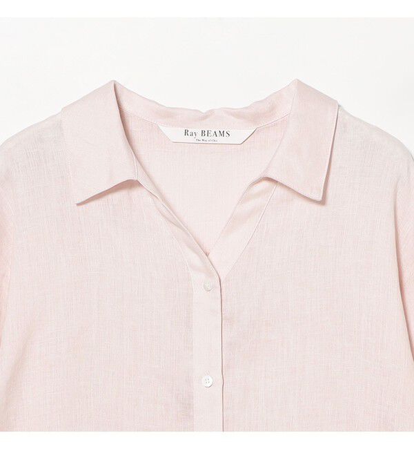 Ray BEAMS 「リネン スキッパー シャツ     26SS  日除け 紫外線対策 冷房対策 洗える 夏コーデ レジャー 麻」|シャツ・ブラウス|