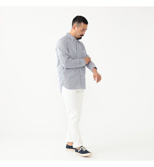 BEAMS PLUS「5 ポケット テーパード ピケ パンツ」|チノ|