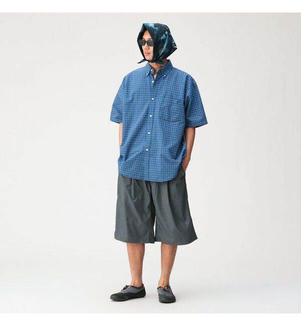 BEAMS「オックスフォード ボタンダウンシャツ 5分丈【ワイドフィット】」|シャツ・ブラウス|