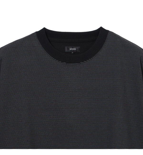 BEAMS「マイクロ ボーダー Tシャツ【ワイドフィット】」|Tシャツ・カットソー|