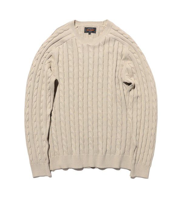 BEAMS PLUS「Crew Cable」|ニット・セーター|GREY
