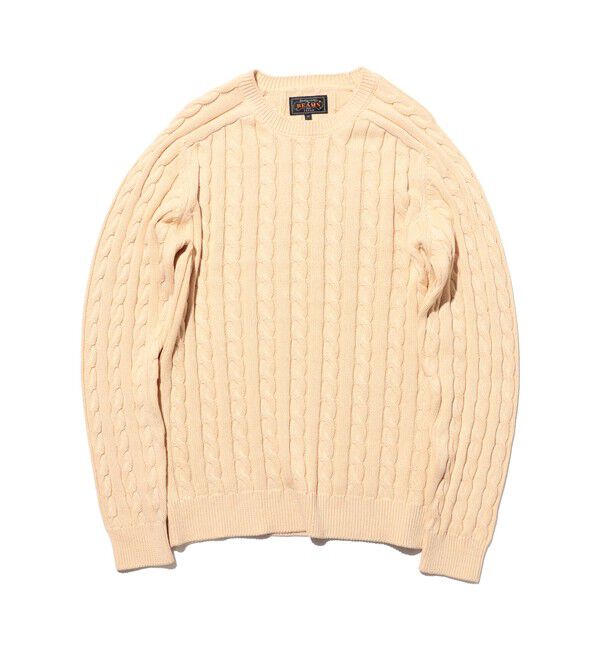 BEAMS PLUS「Crew Cable」|ニット・セーター|BEIGE